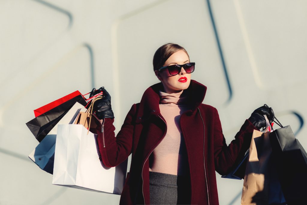 Woman spending money